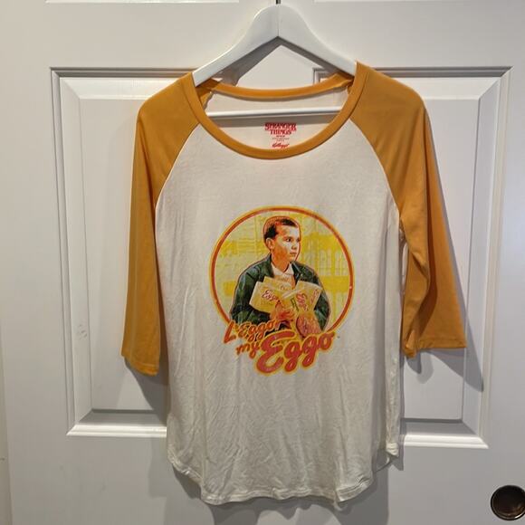 Stranger Things Netflix Raglan L’eggo my eggo Preowned - Picture 6 of 6